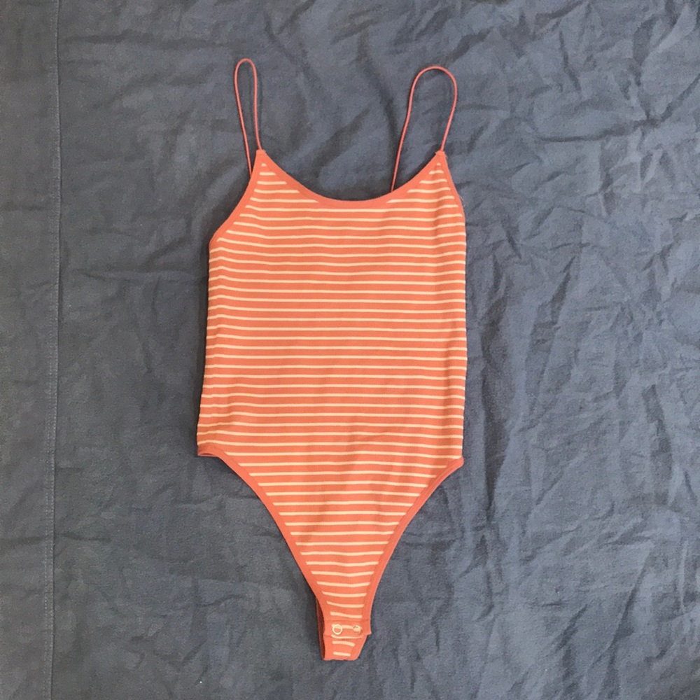 A striped bodysuit